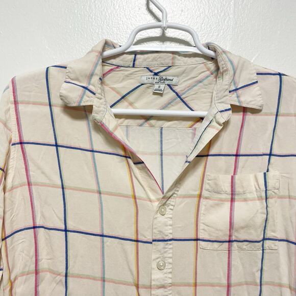 Jach's Girlfriend Cream Multicolor Checkered Buttondown - Picture 5 of 8